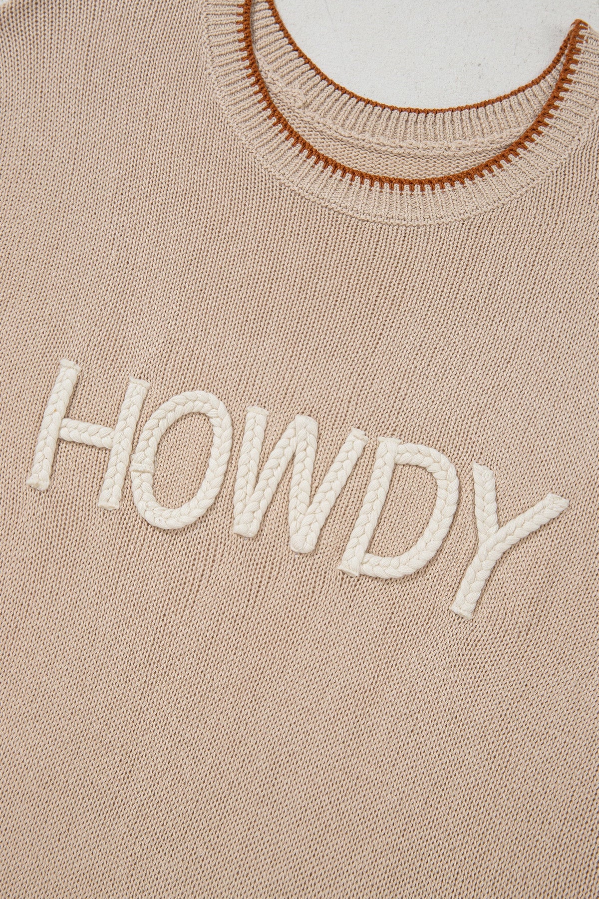 Howdy Darlin' Contrast Trim Knit Top