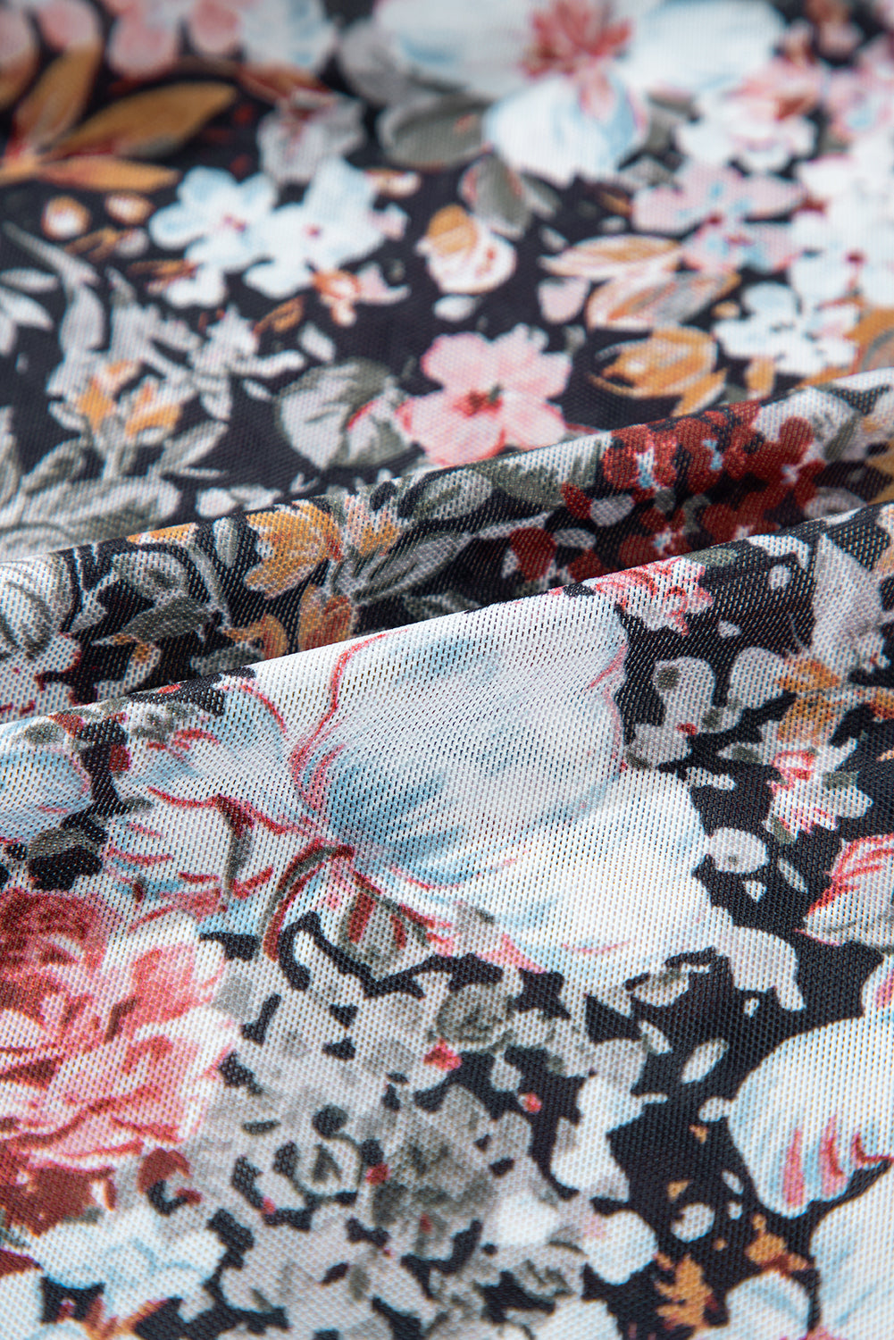 Wild Rose Floral Mock Neck Midi Dress
