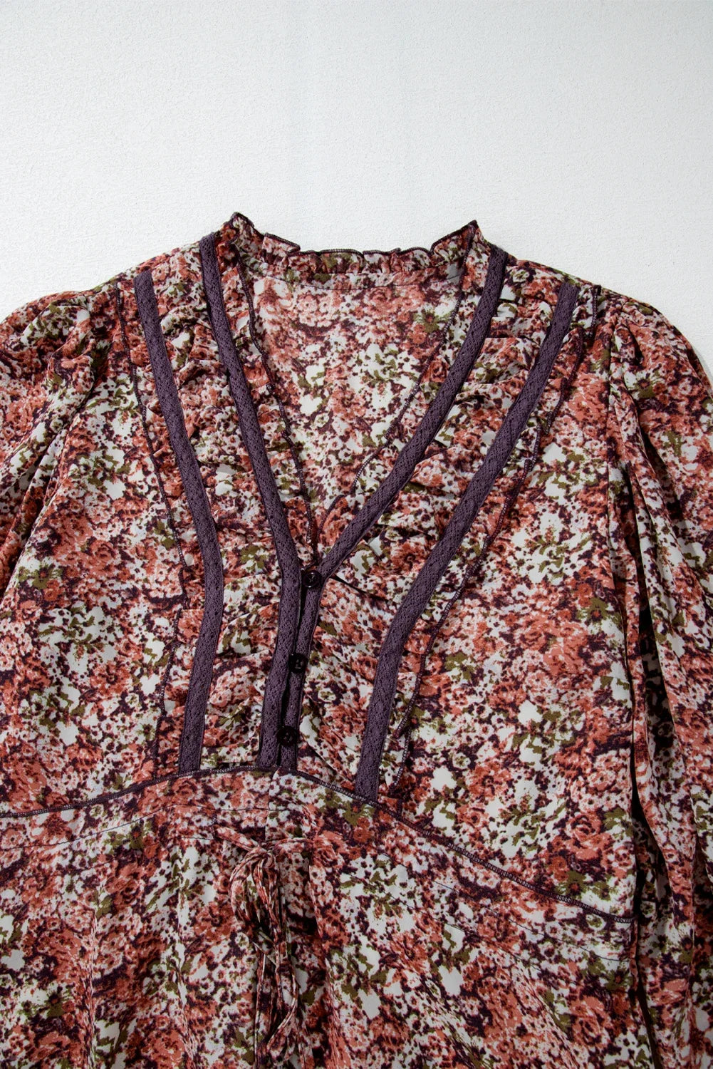Autumn Rose Tiered Midi Dress