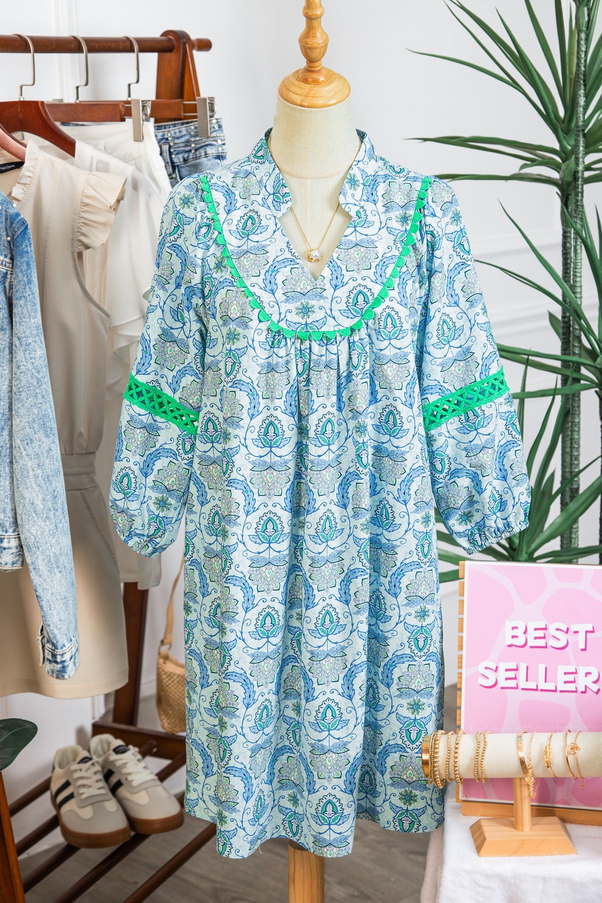 Blue Belle Paisley Mini Dress