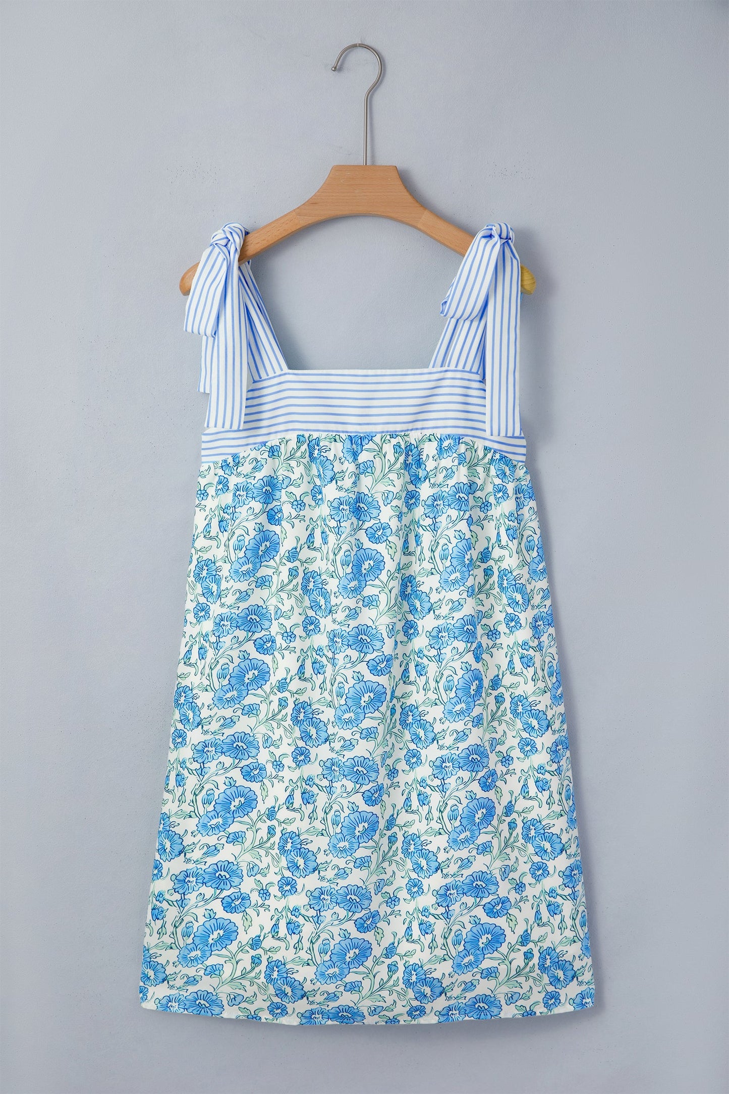 Blue Belle Bow Strap Mini Dress