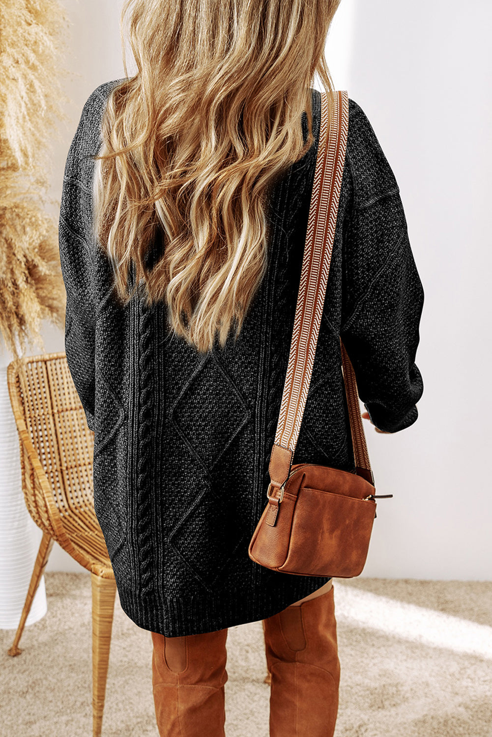 Sagebrush Cable Knit Sweater Dress