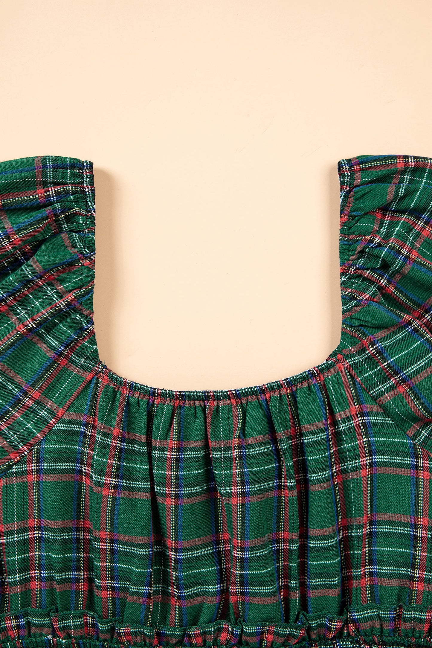 Evergreen Christmas Plaid Mini Dress