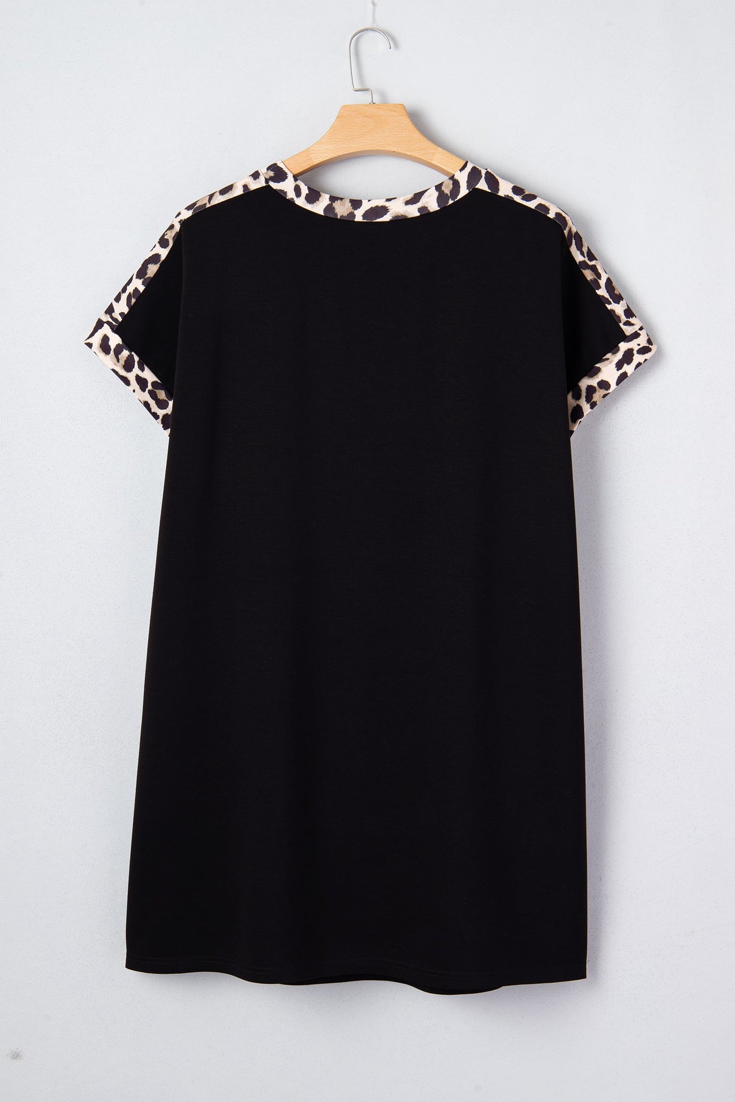 Wild Side Leopard Trim T-Shirt Dress