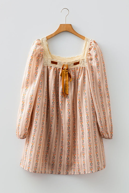 Velvet Rose Bow Mini Dress
