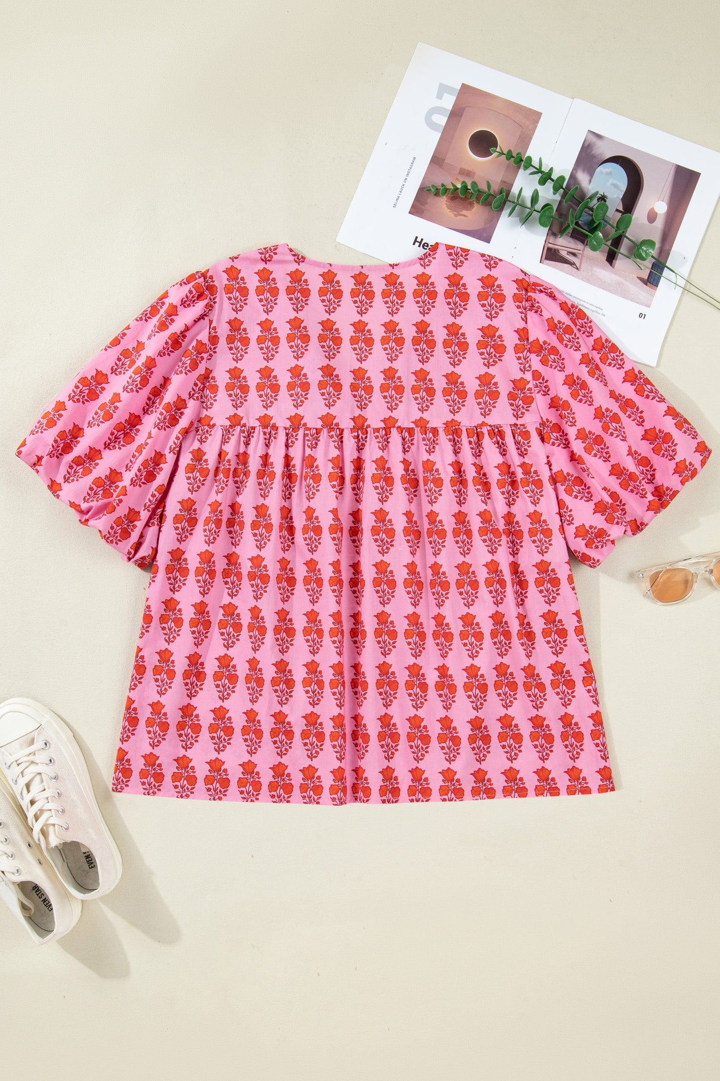 Wildflower Tassel Tie Blouse