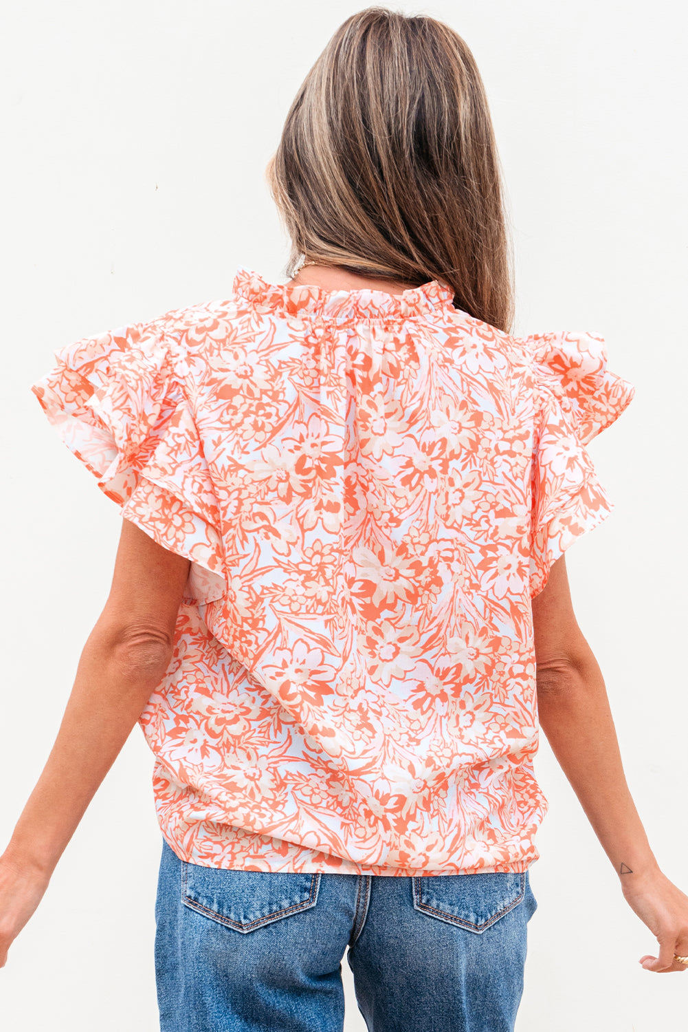 Sunset Bloom Ruffle Blouse