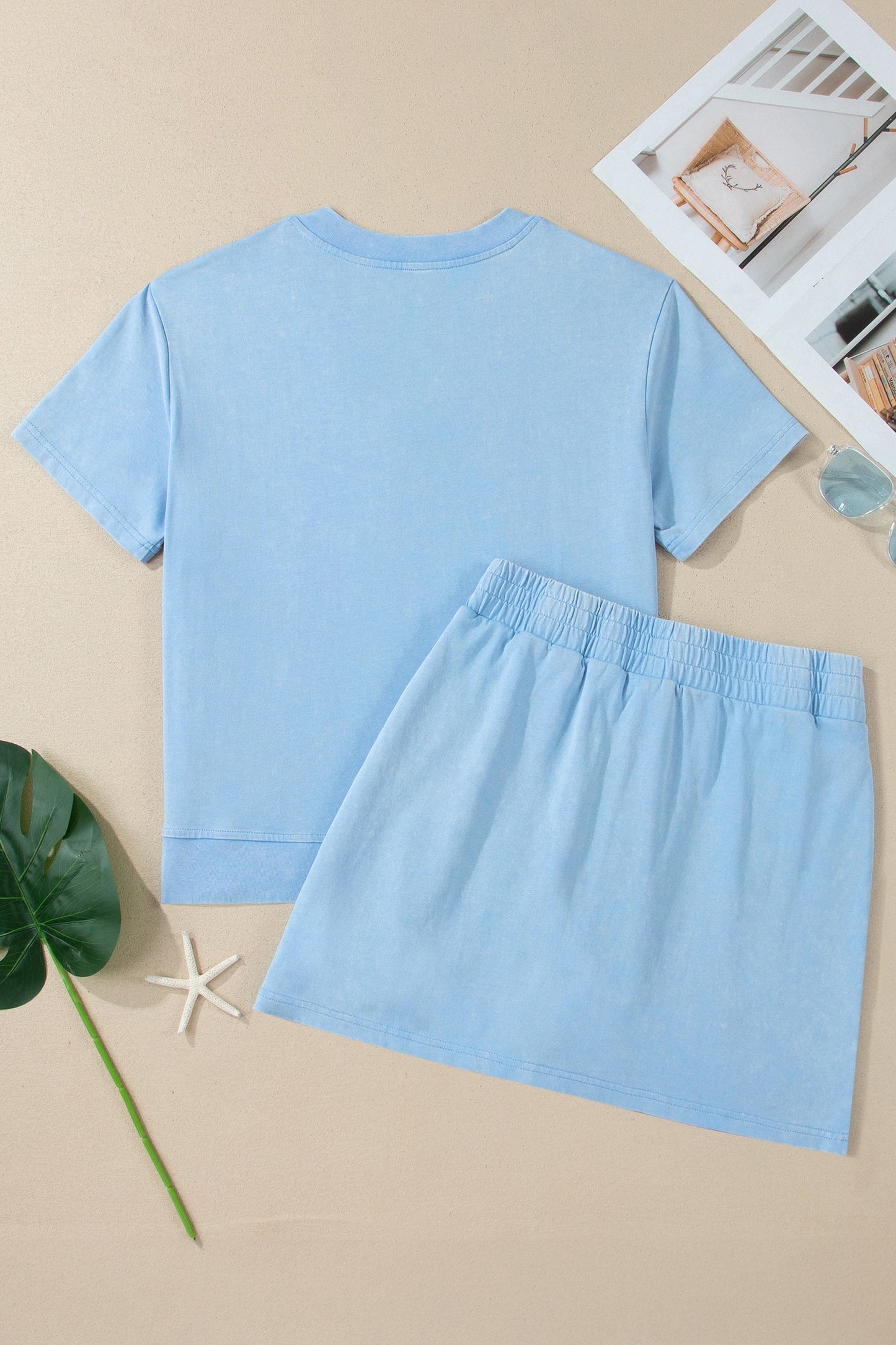 Blue Skies Mineral Wash Skort Set