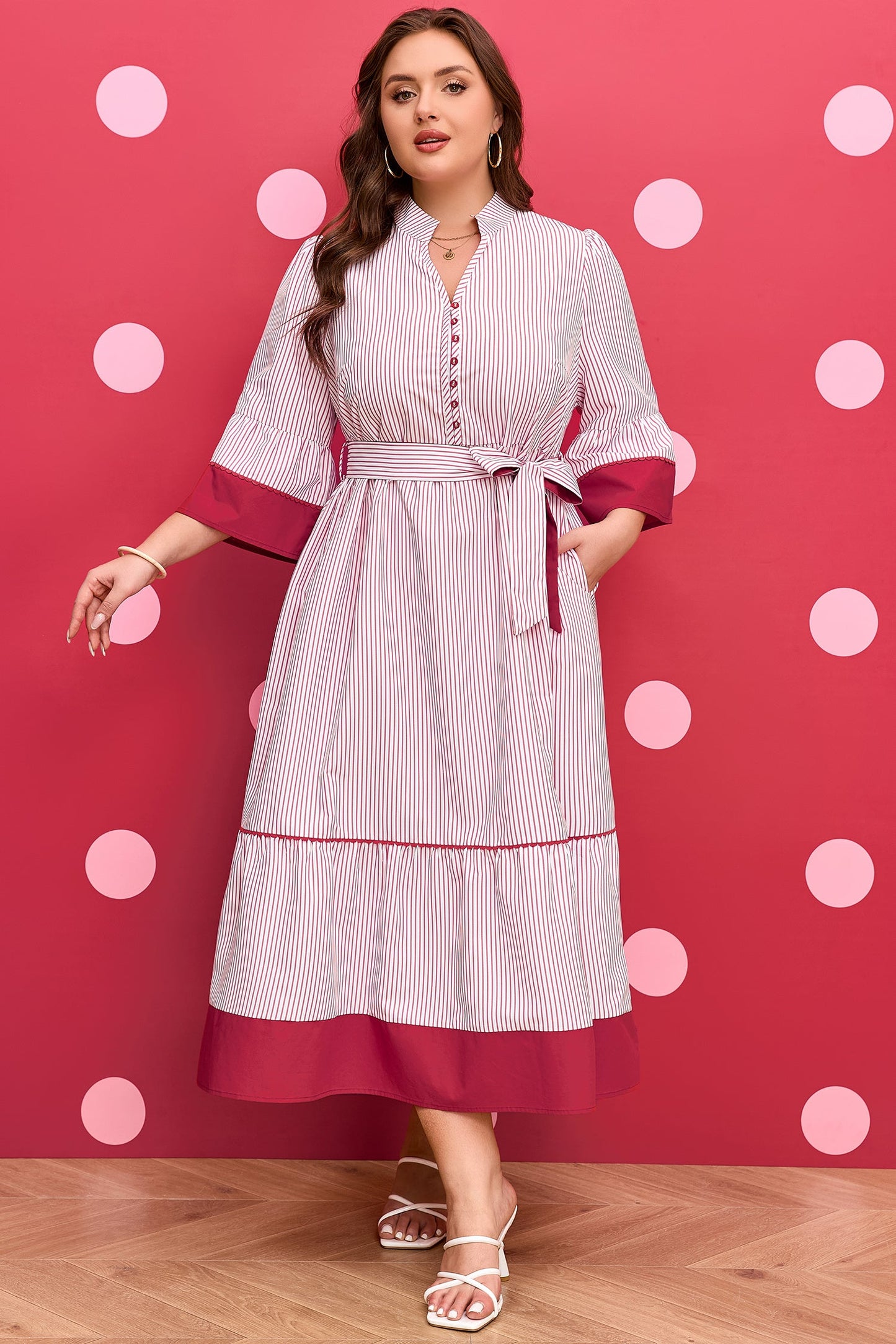 Southern Charm Pinstripe Midi Dress