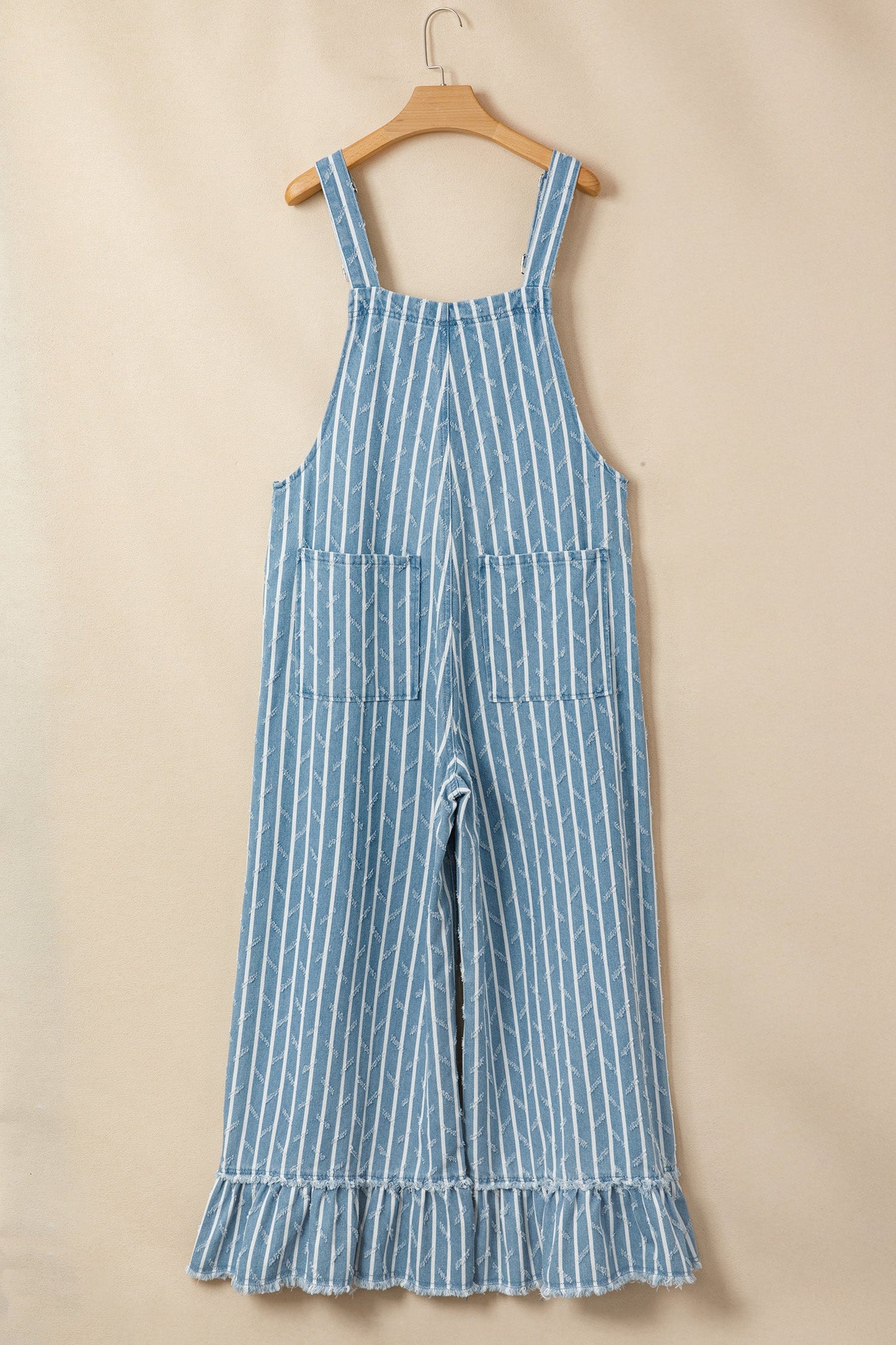 Prairie Stripe Ruffle Overalls