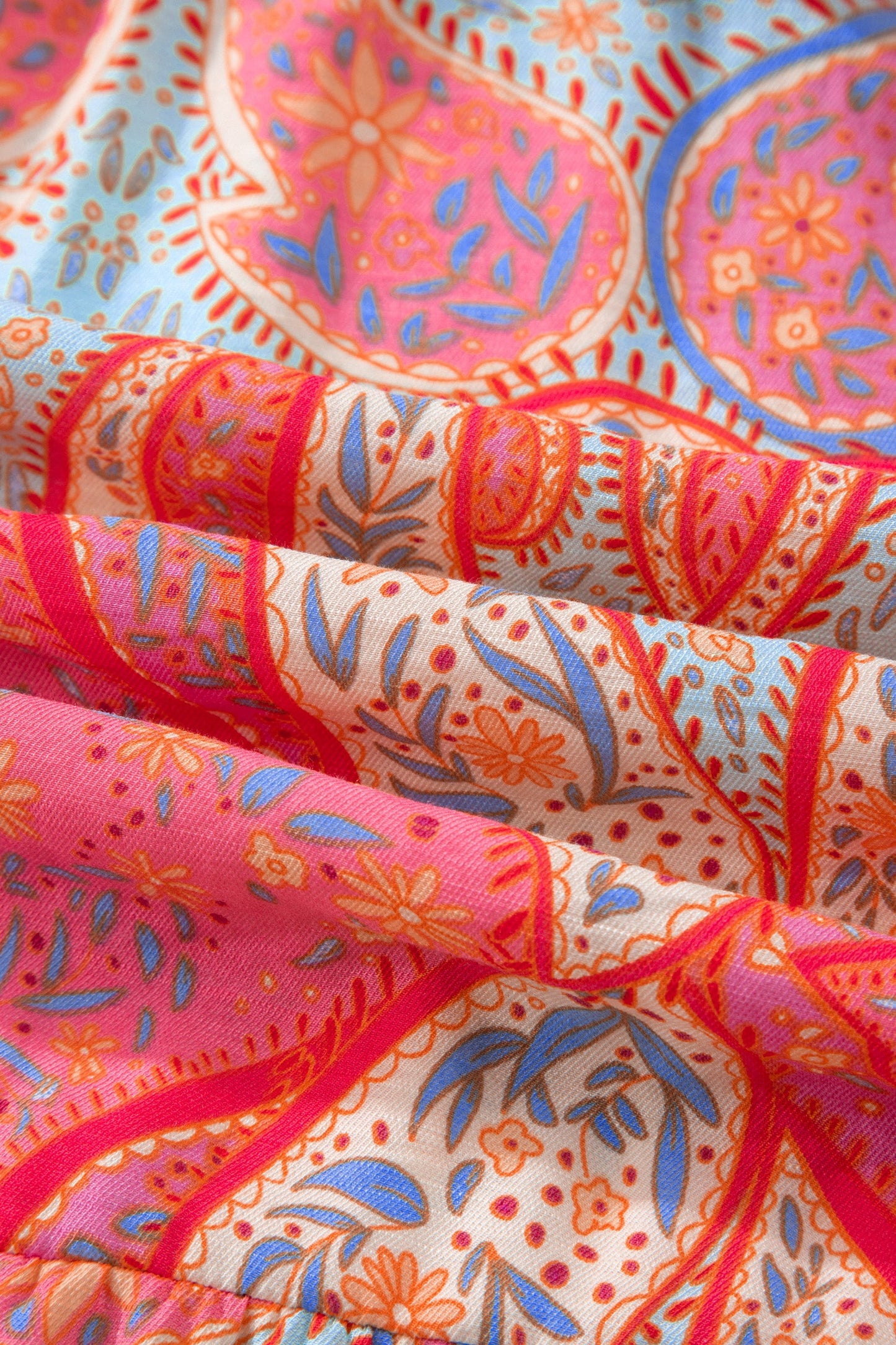 Sunset Paisley Ruffle Maxi Dress