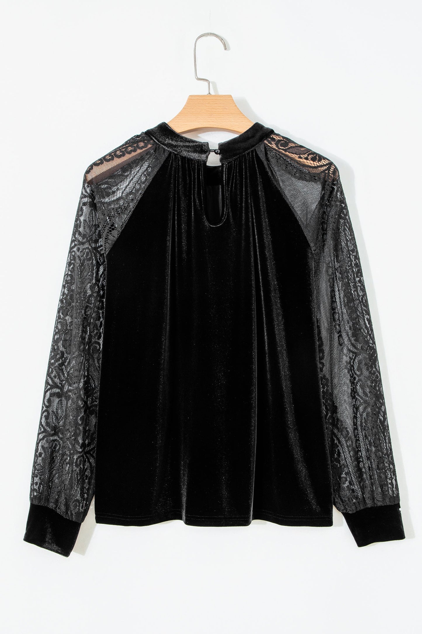 Midnight Romance Velvet & Lace Blouse