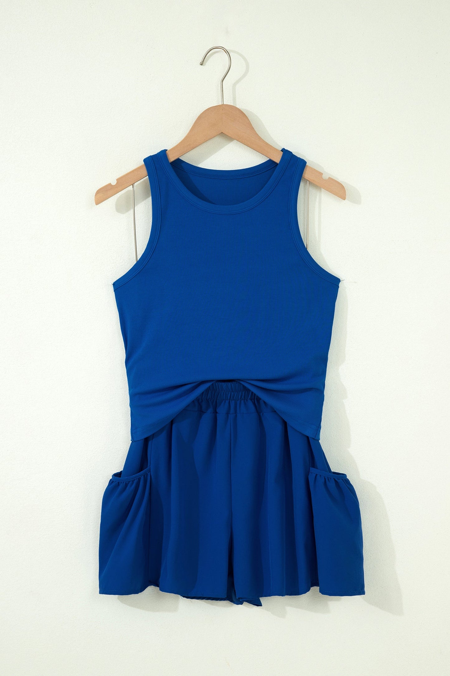 Blue Skies Ribbed Tank & Flowy Short Set