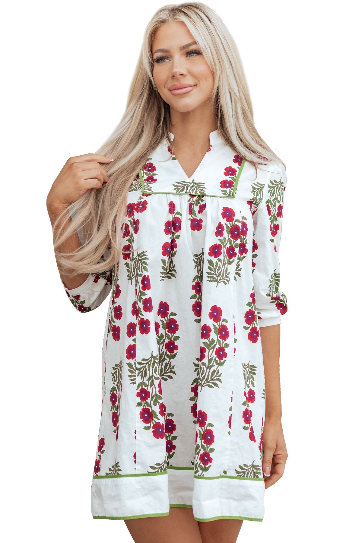 The Prairie Rose Notched Floral Dress