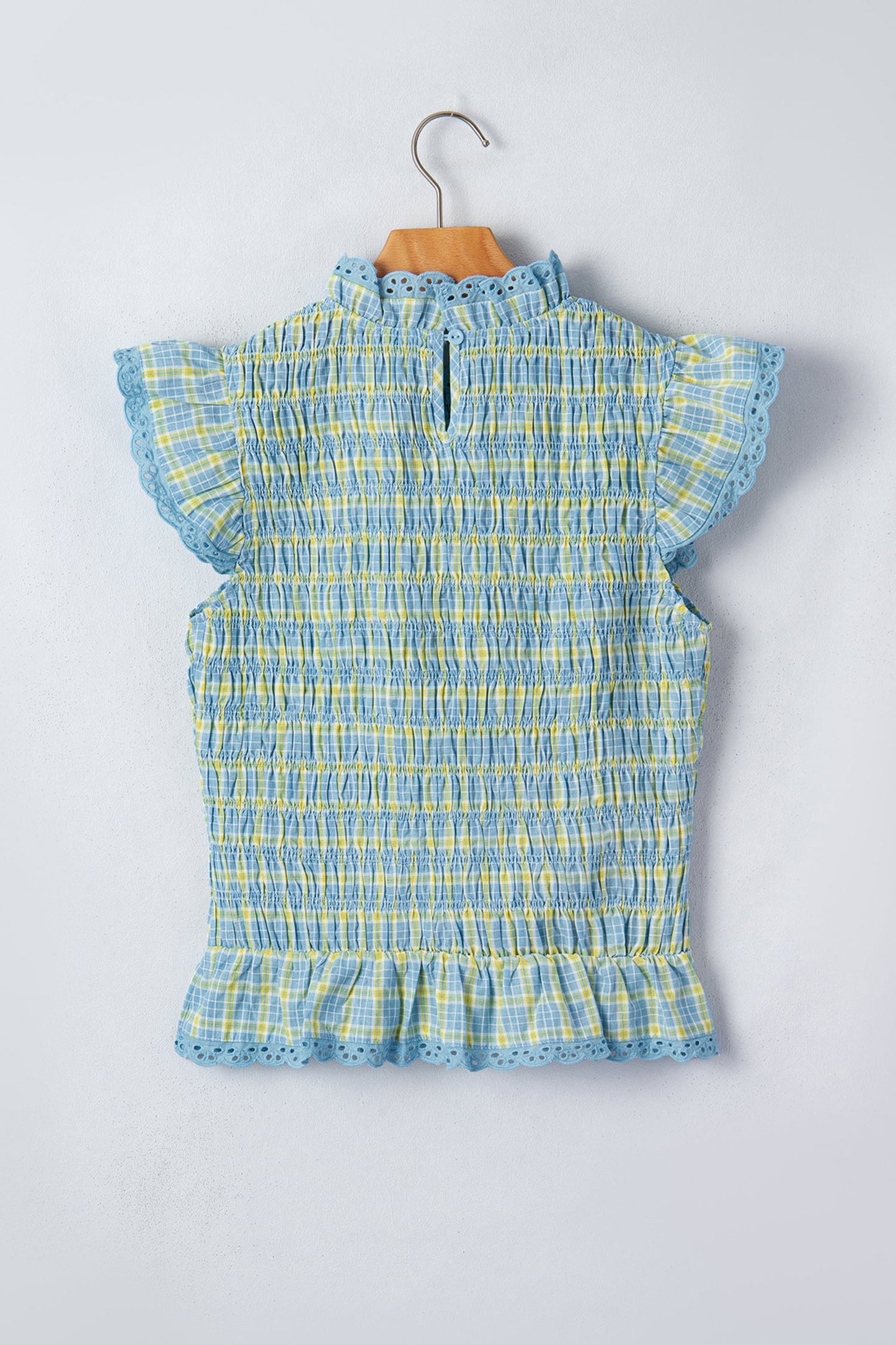 Bluebell Plaid Ruffle Top