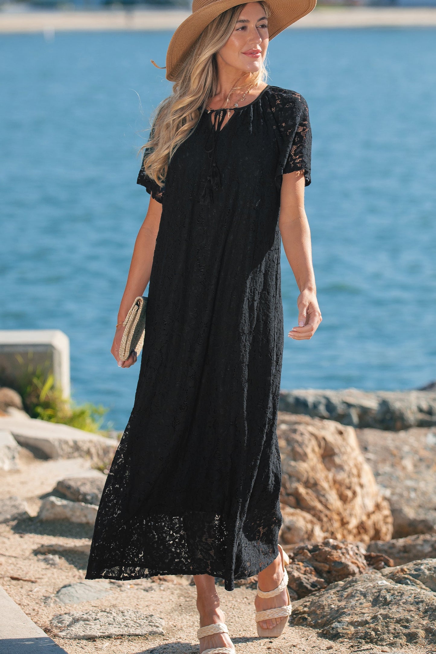 The Midnight Romance Lace Maxi Dress