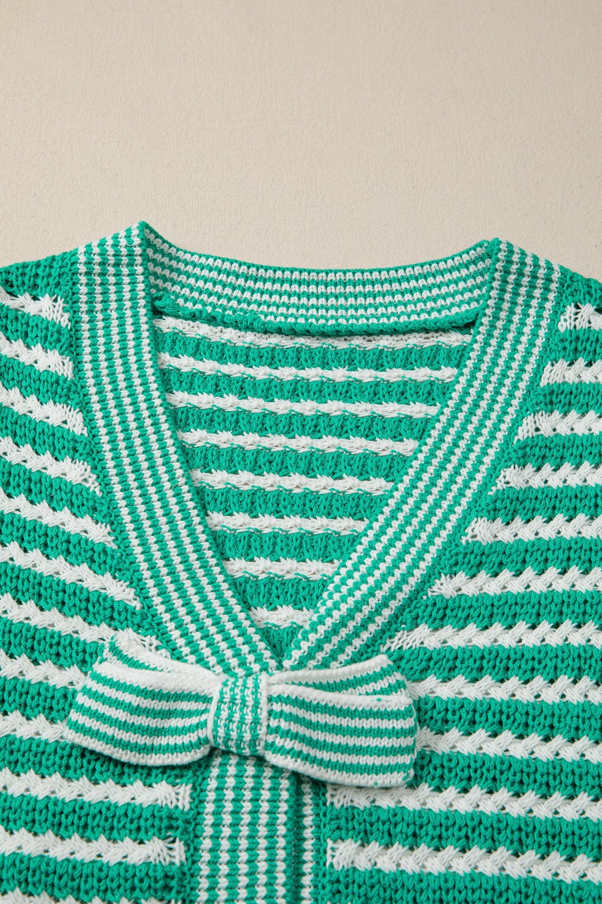 Darling Stripe Bow Tie Knit Top