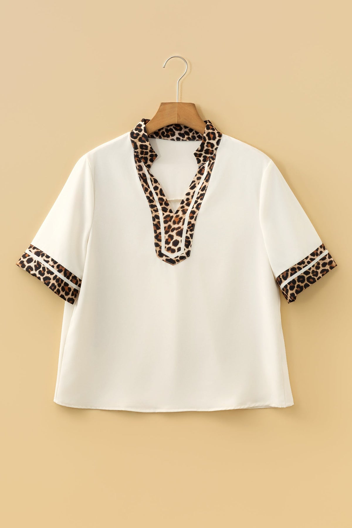 Wild Side Leopard Trim Blouse