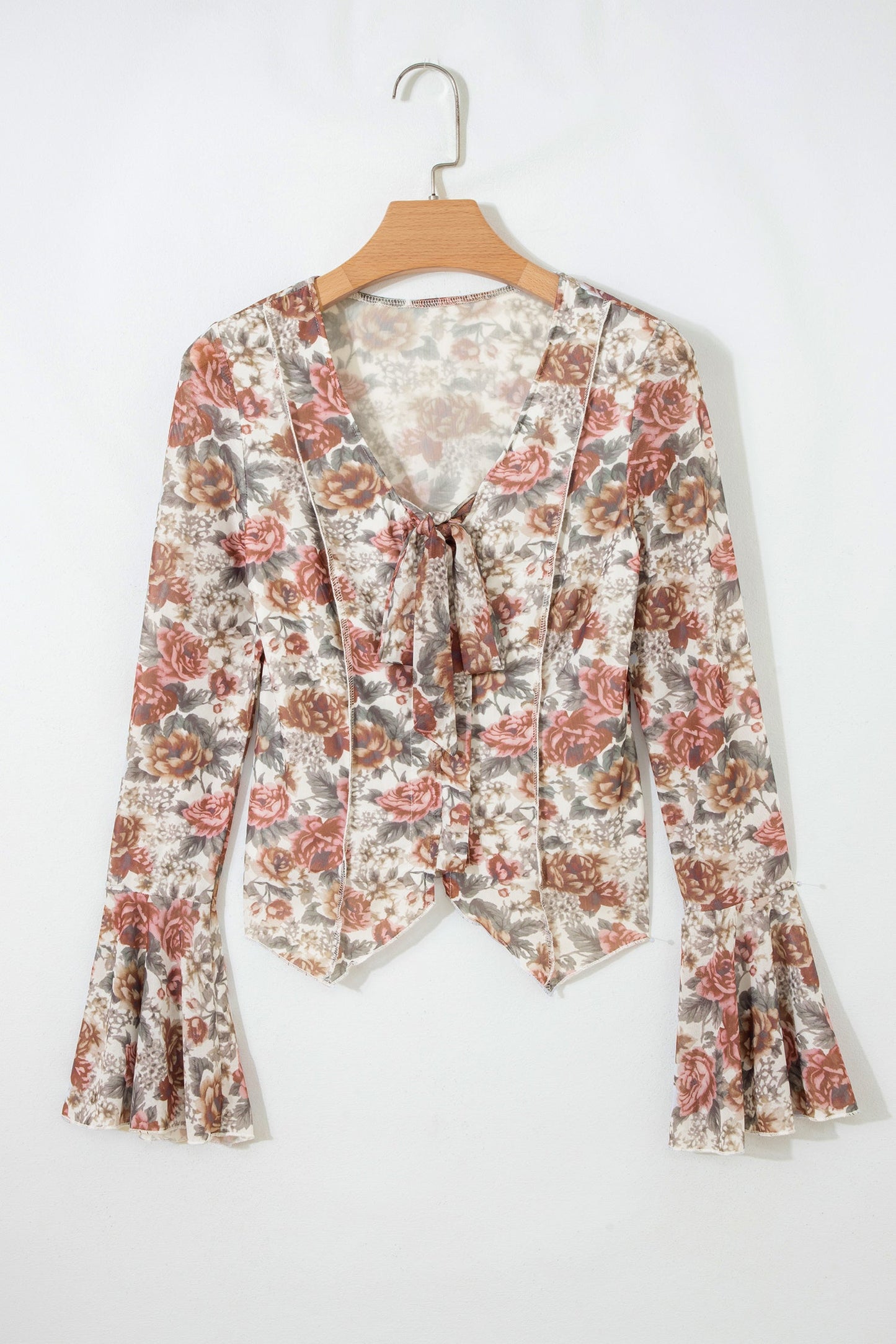 Autumn Rose Bell Sleeve Blouse