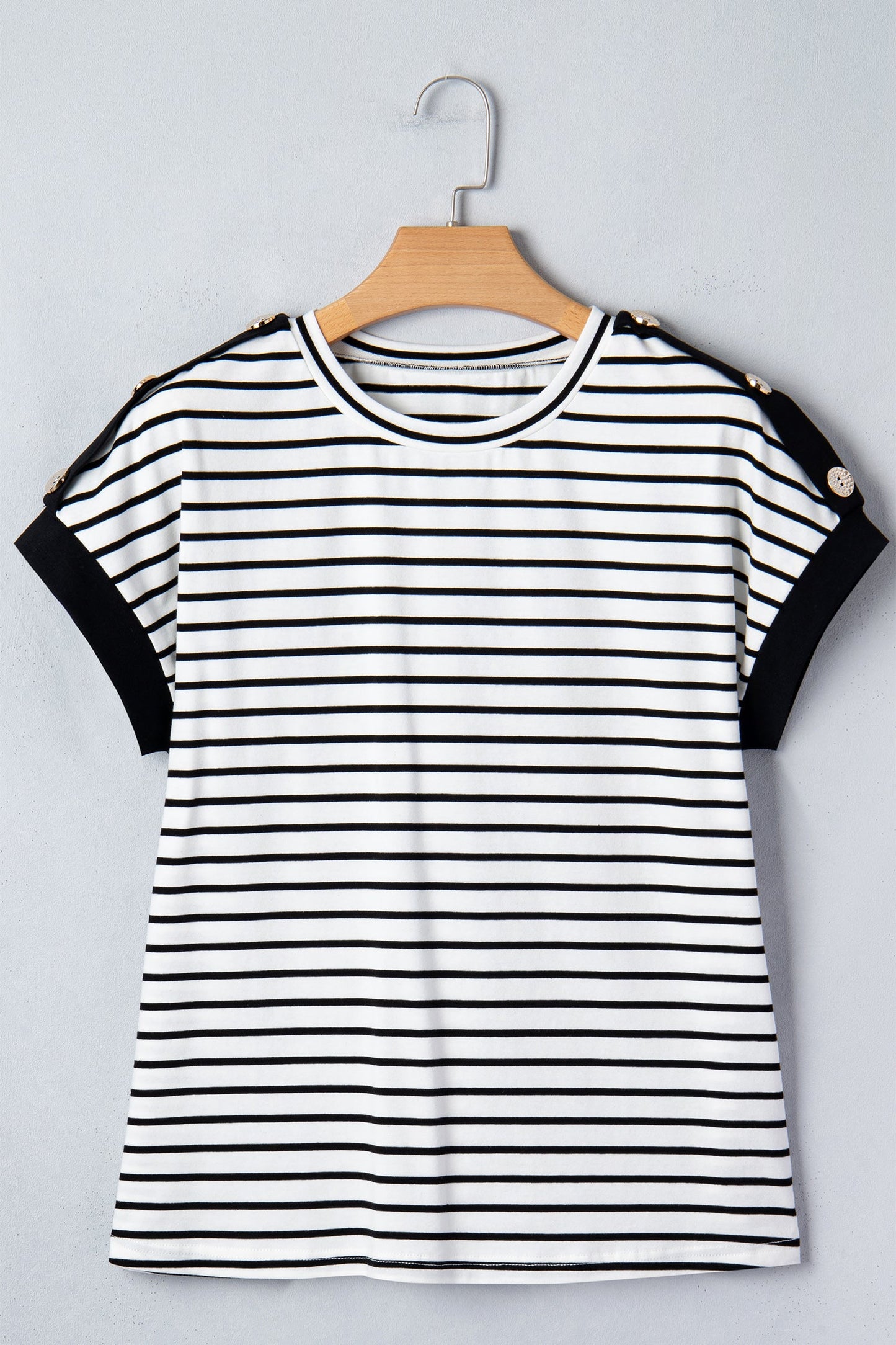 Backroad Stripe Button Detail Tee