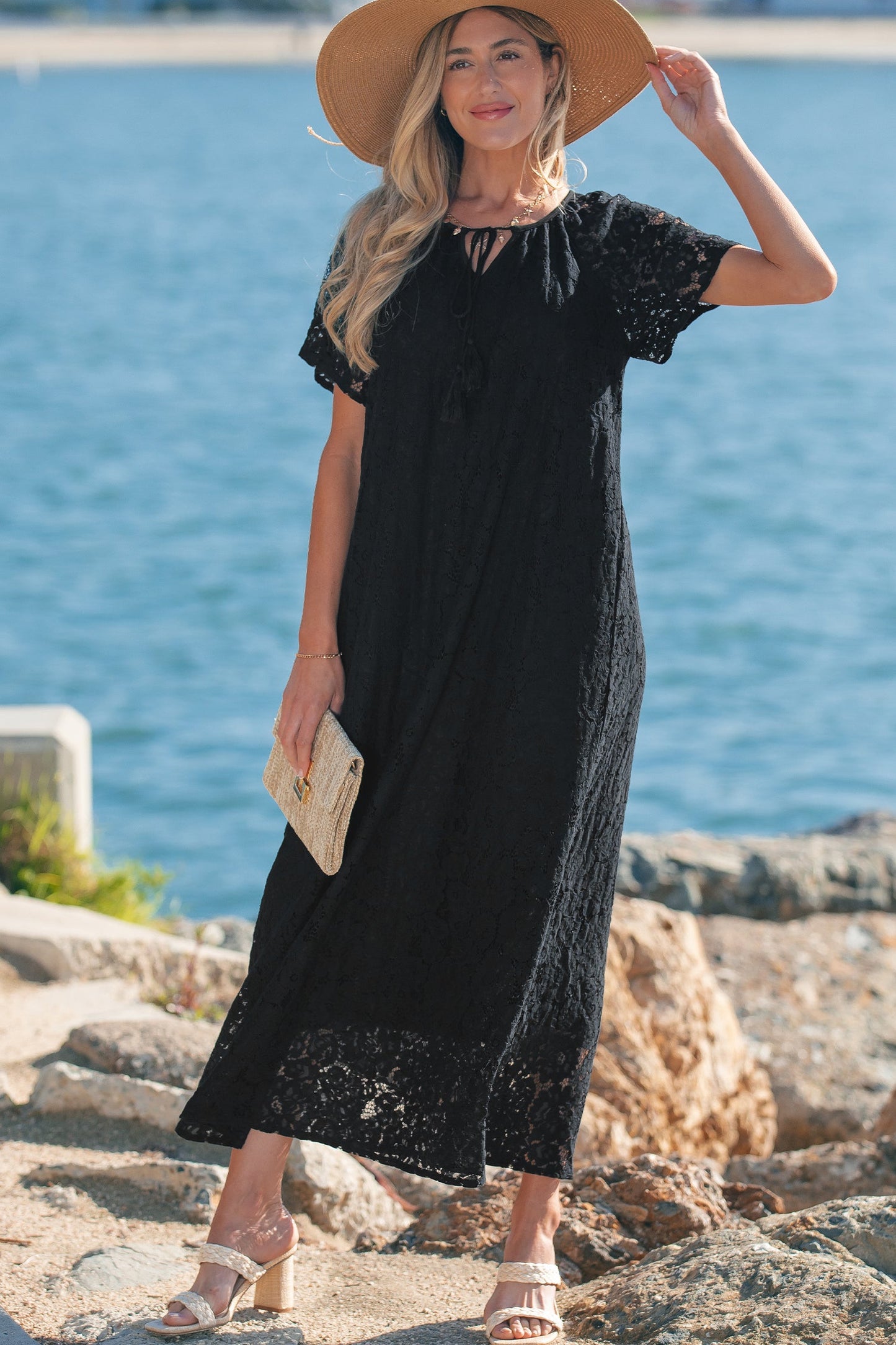 The Midnight Romance Lace Maxi Dress