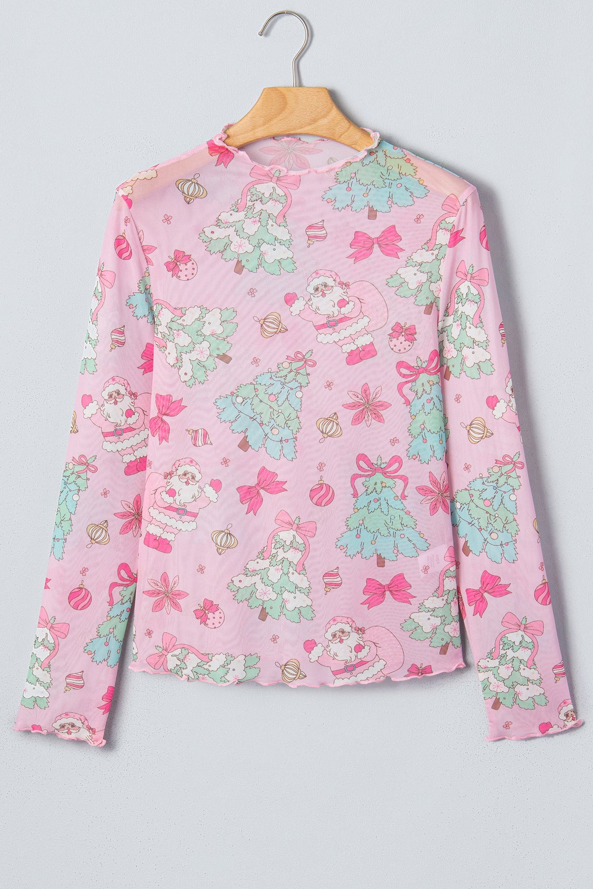 The Pink Christmas Cheer Mesh Top