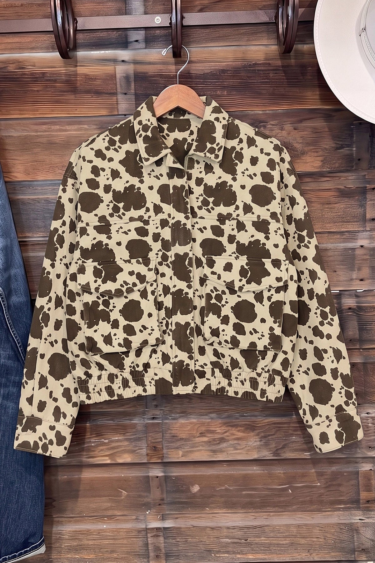 The Wild West Cow Print Denim Jacket