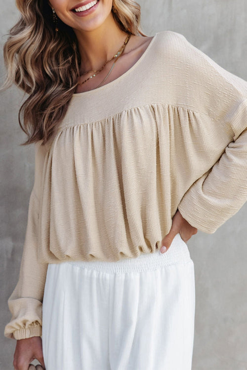 Soft Meadow Ribbed Knit Blouse