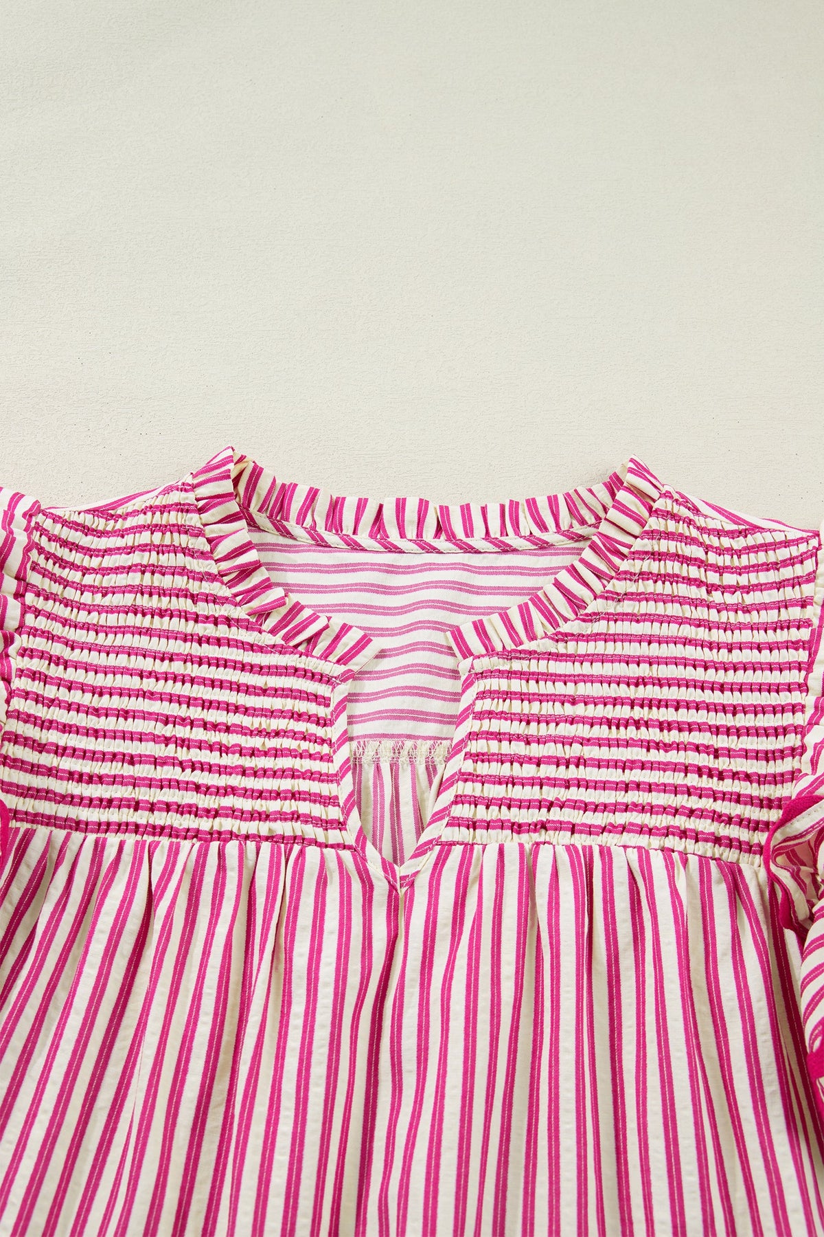 Pink Prairie Stripe Ruffle Blouse