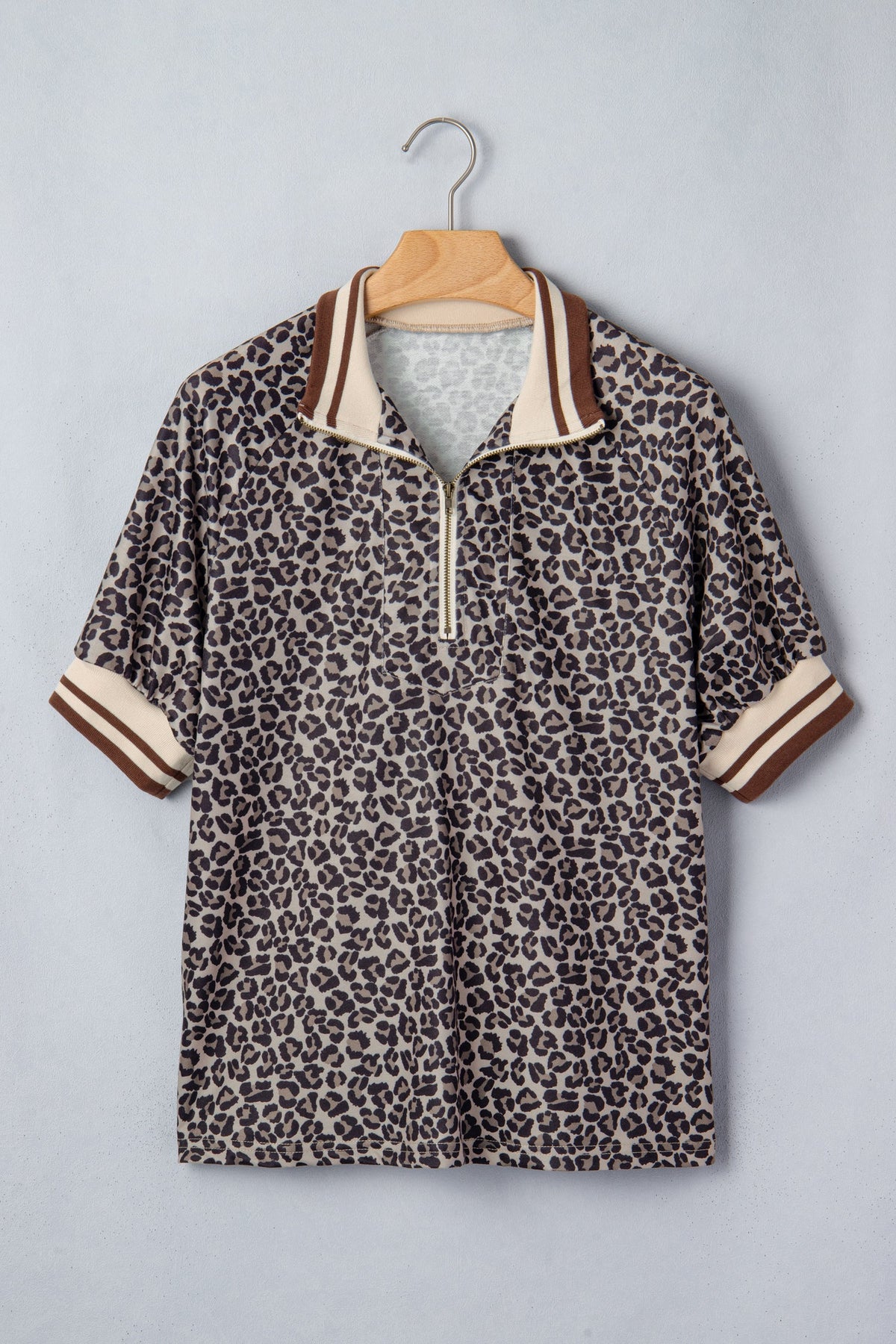 Wild Side Half-Zip Leopard Top