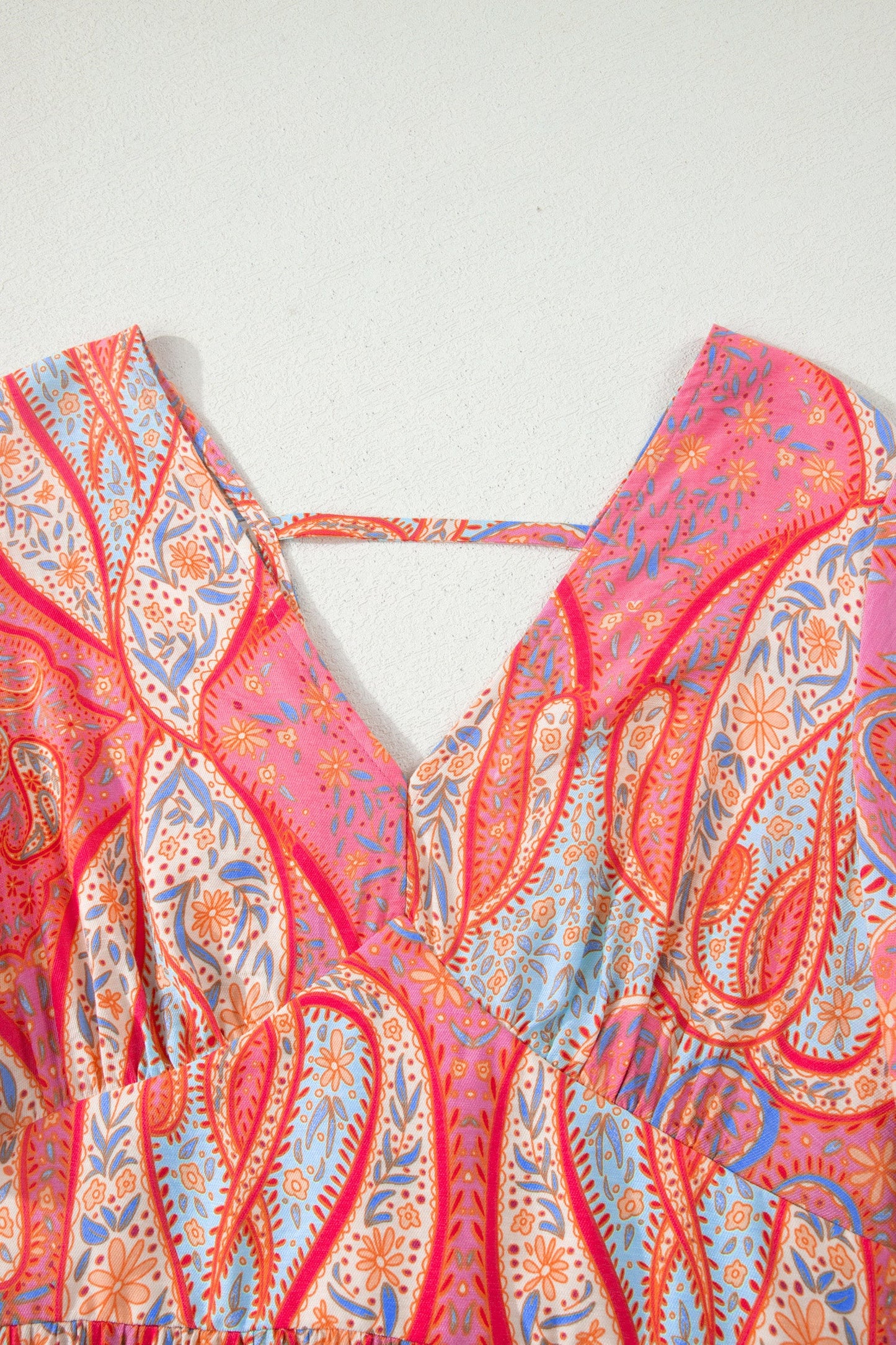 Sunset Paisley Ruffle Maxi Dress