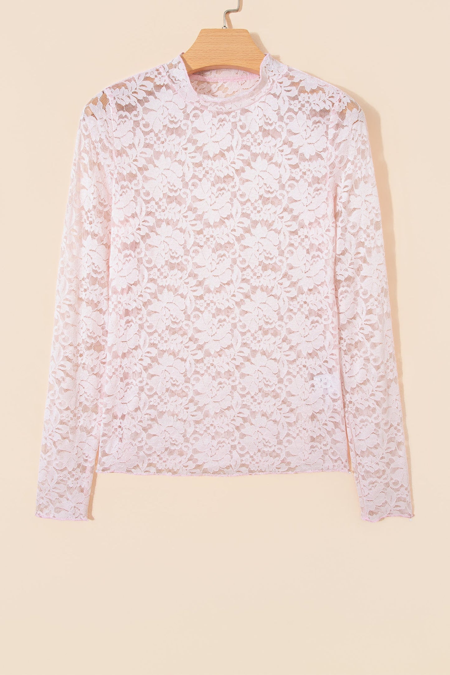 Blush & Lace High Neck Top