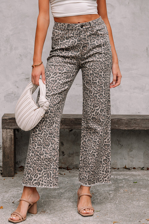 Desert Wild Leopard Wide Leg Jeans