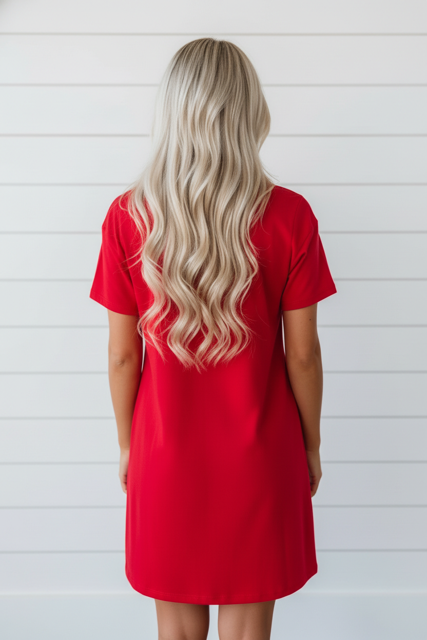 All-American Bow T-Shirt Dress