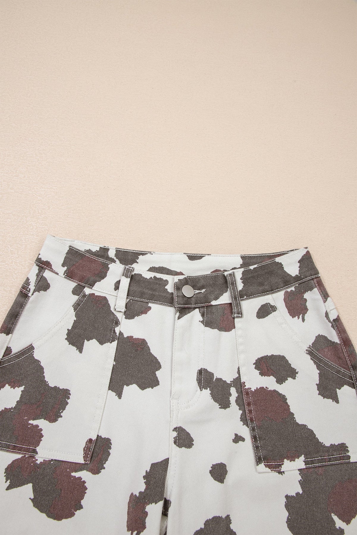 Wild Range Cow Print Straight Leg Jeans