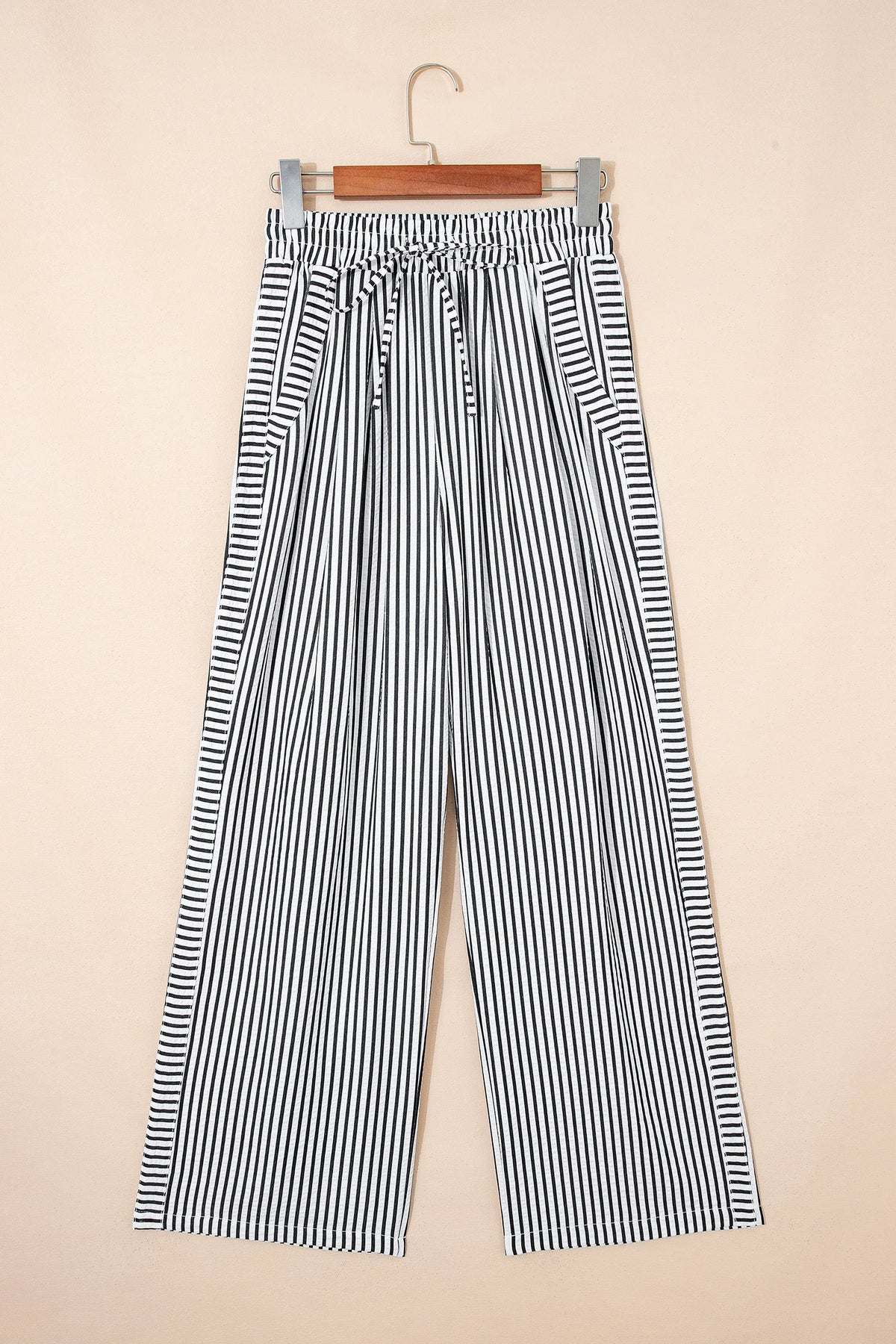 The Easy Stripe Tie Waist Wide Leg Pants