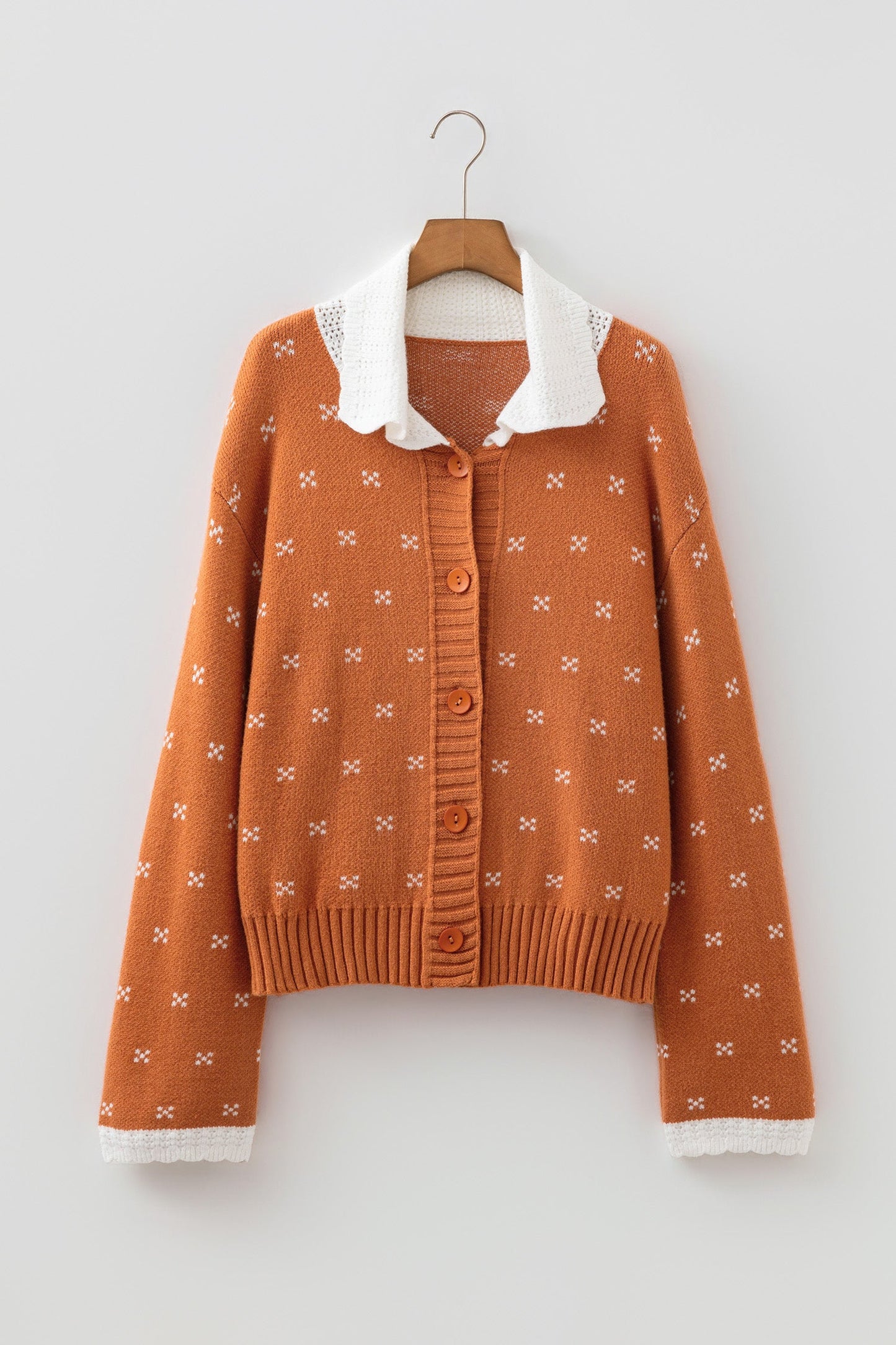 Autumn Darling Contrast Collar Cardigan
