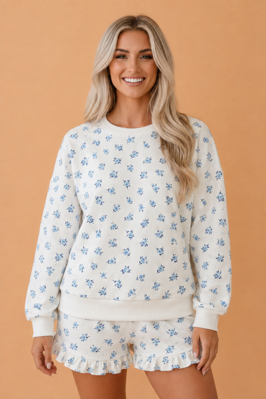 Bluebonnet Ruffle Shorts Set