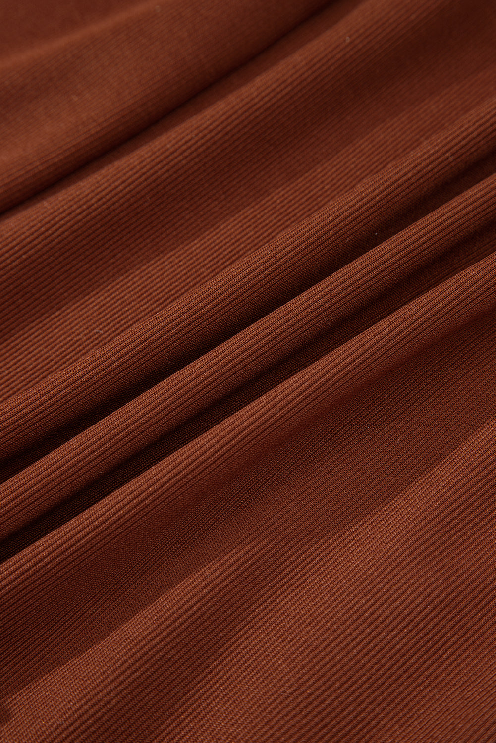 Cocoa Ruffle Ribbed Mini Dress