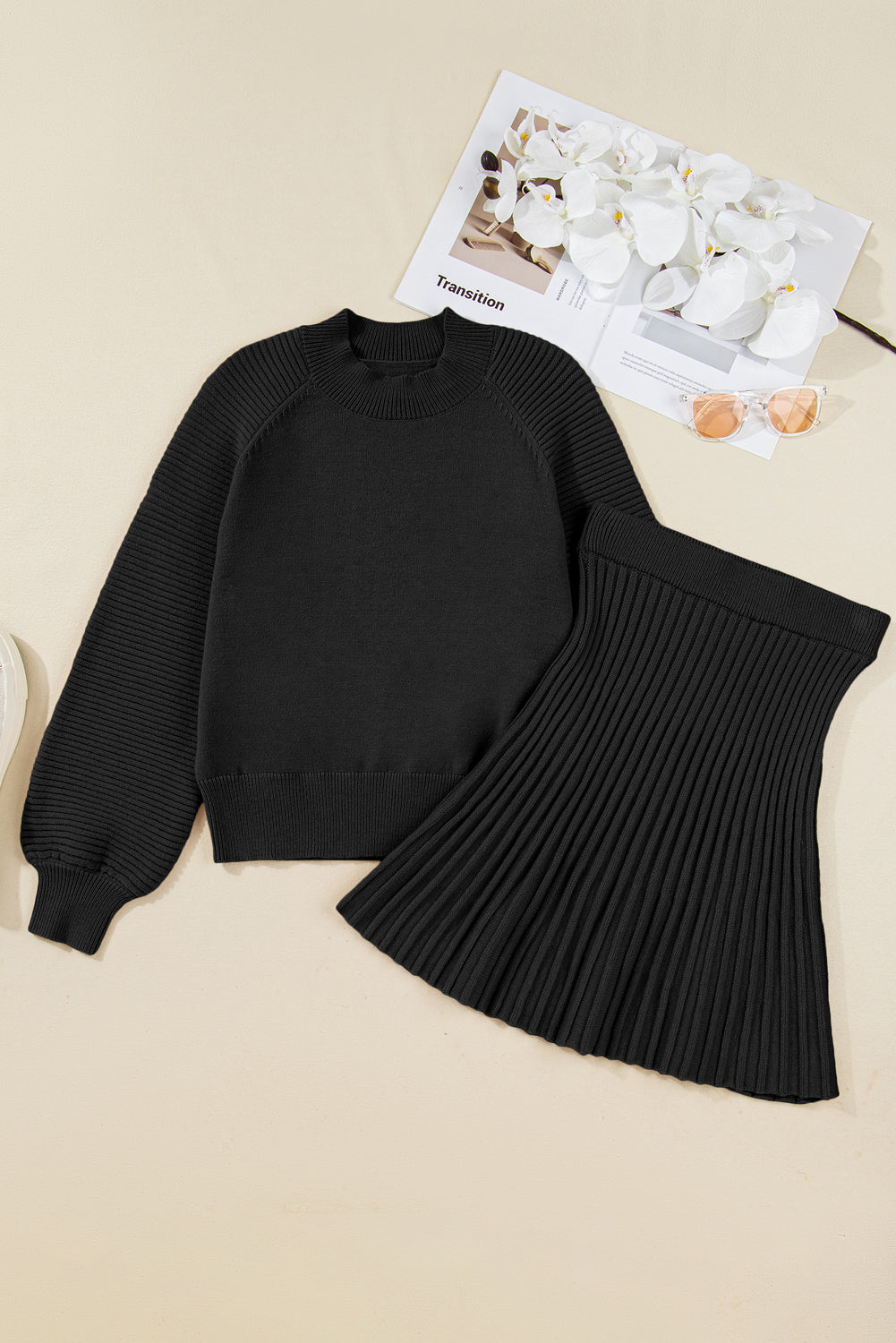 The Aspen Pleated Sweater Set