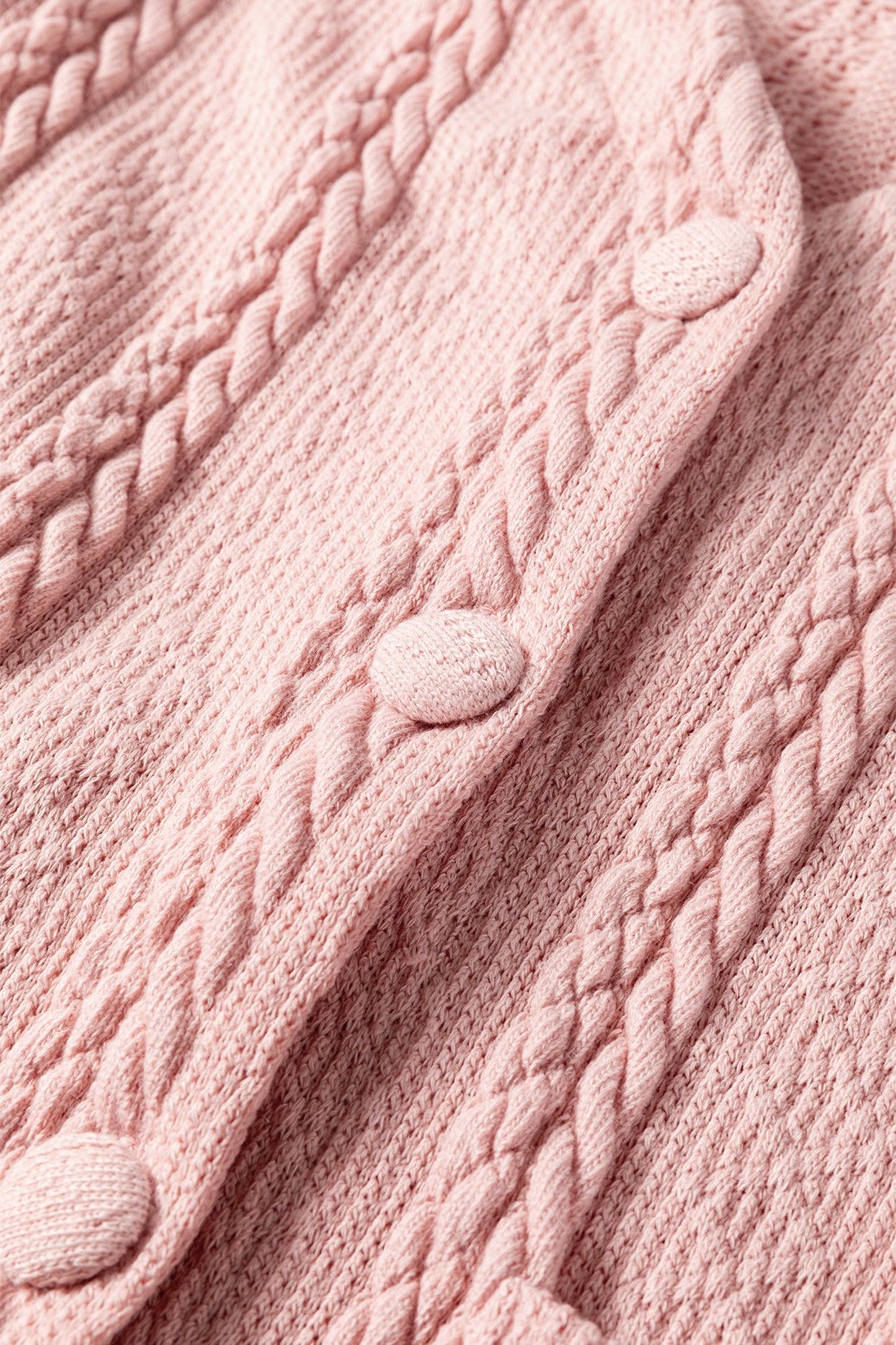 Blush & Cozy Cable Knit Cardigan Set