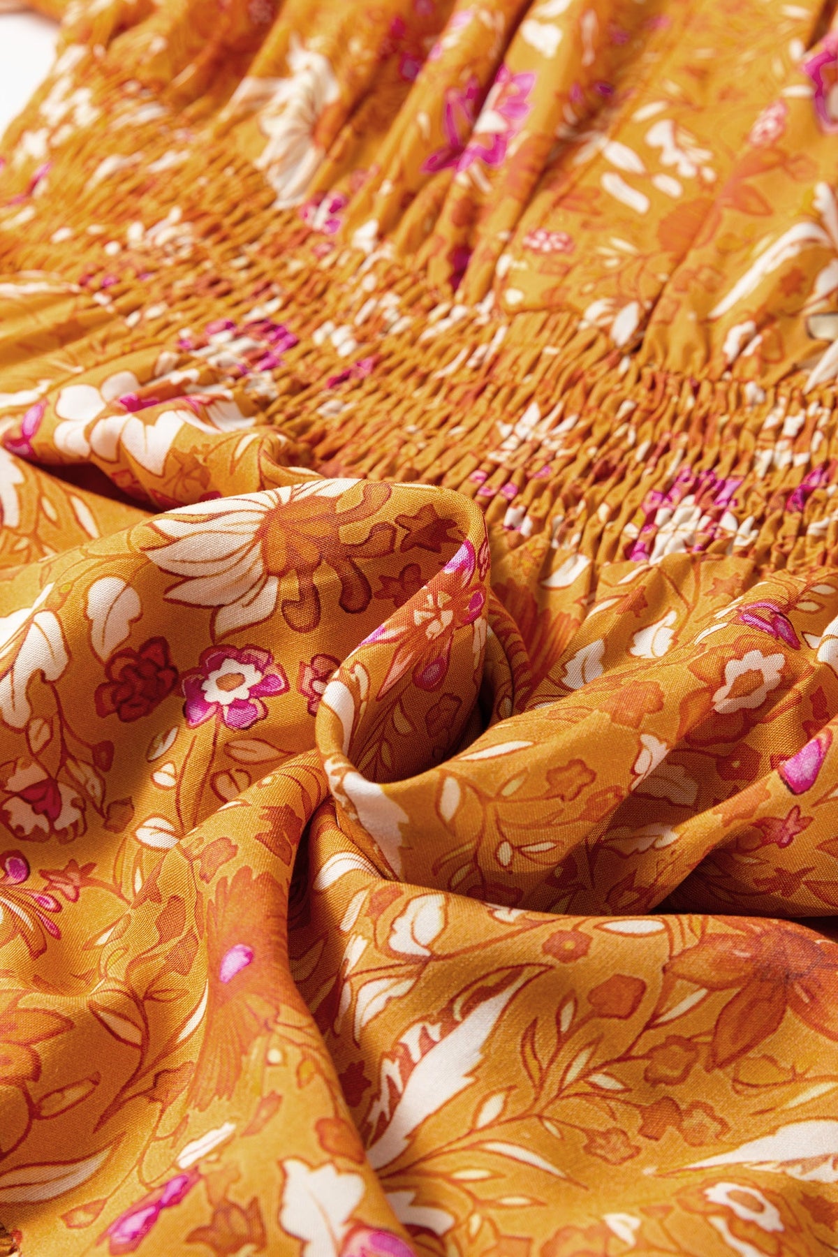 Golden Prairie Floral Maxi Dress