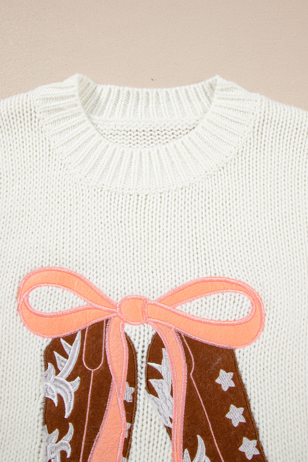 Cowgirl Boots Bow Sweater
