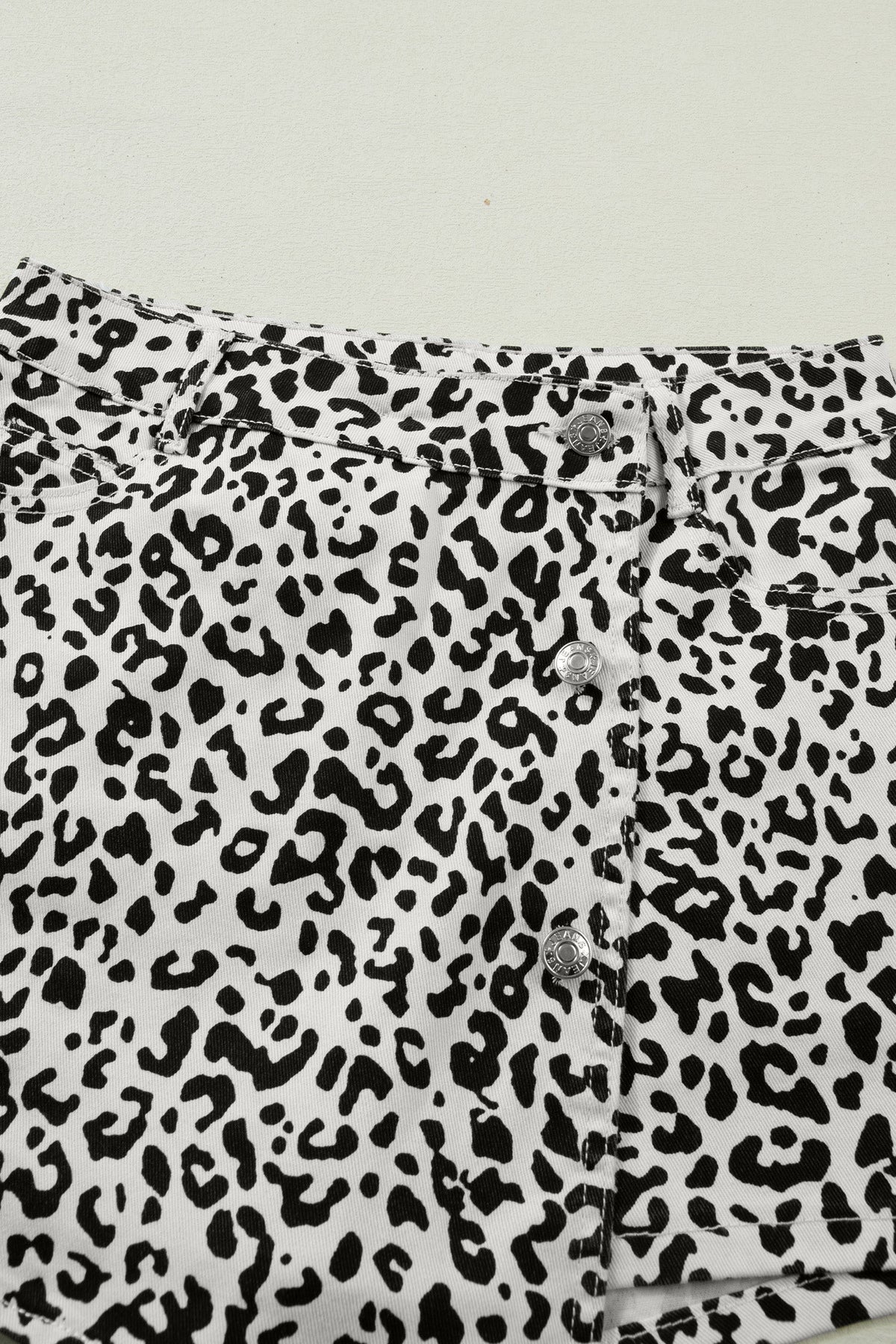 Wild Side Leopard Denim Skort