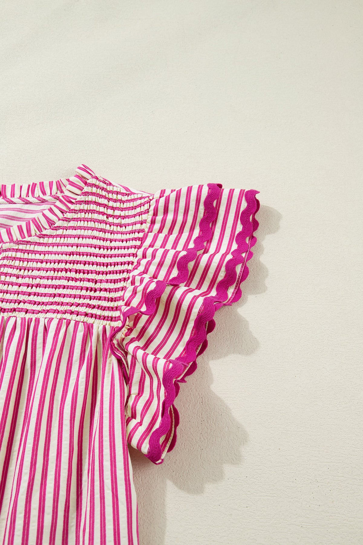 Pink Prairie Stripe Ruffle Blouse