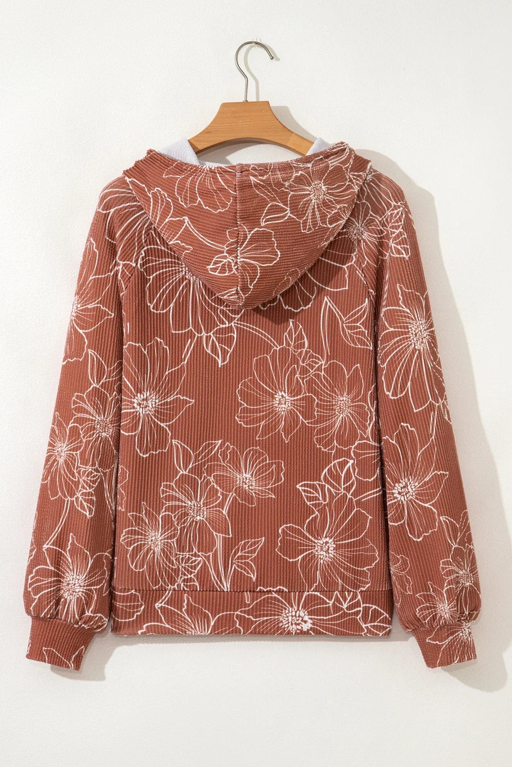 Rust & Wildflowers Textured Hoodie