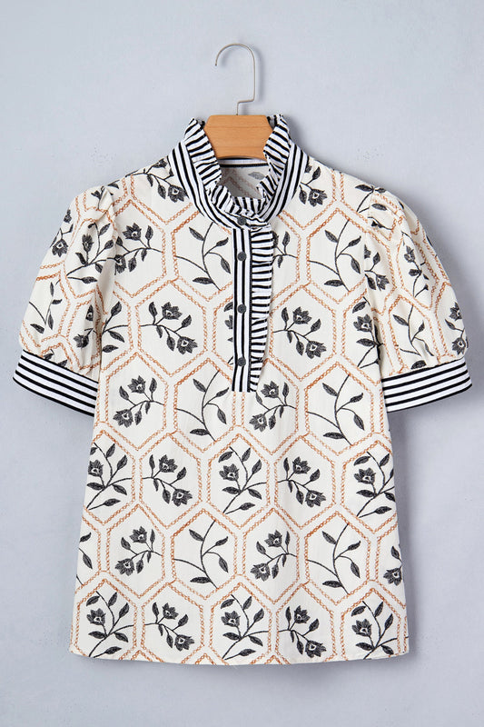 Prairie Tile Ruffle Blouse