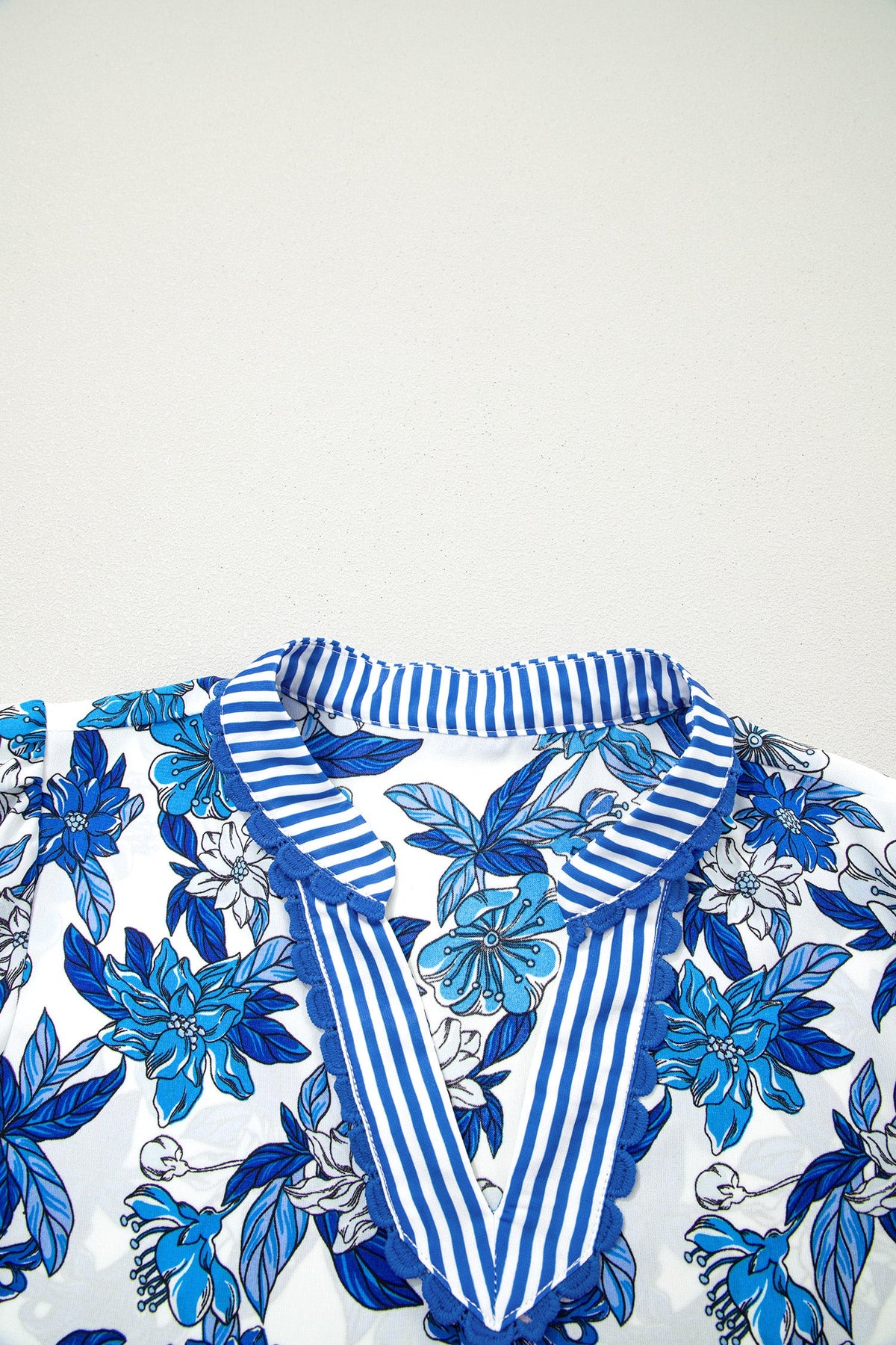 Bluebell Patchwork Flounce Sleeve Blouse