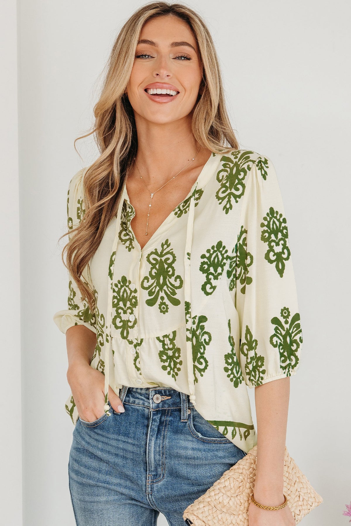 Sagebrush Bloom Puff Sleeve Blouse