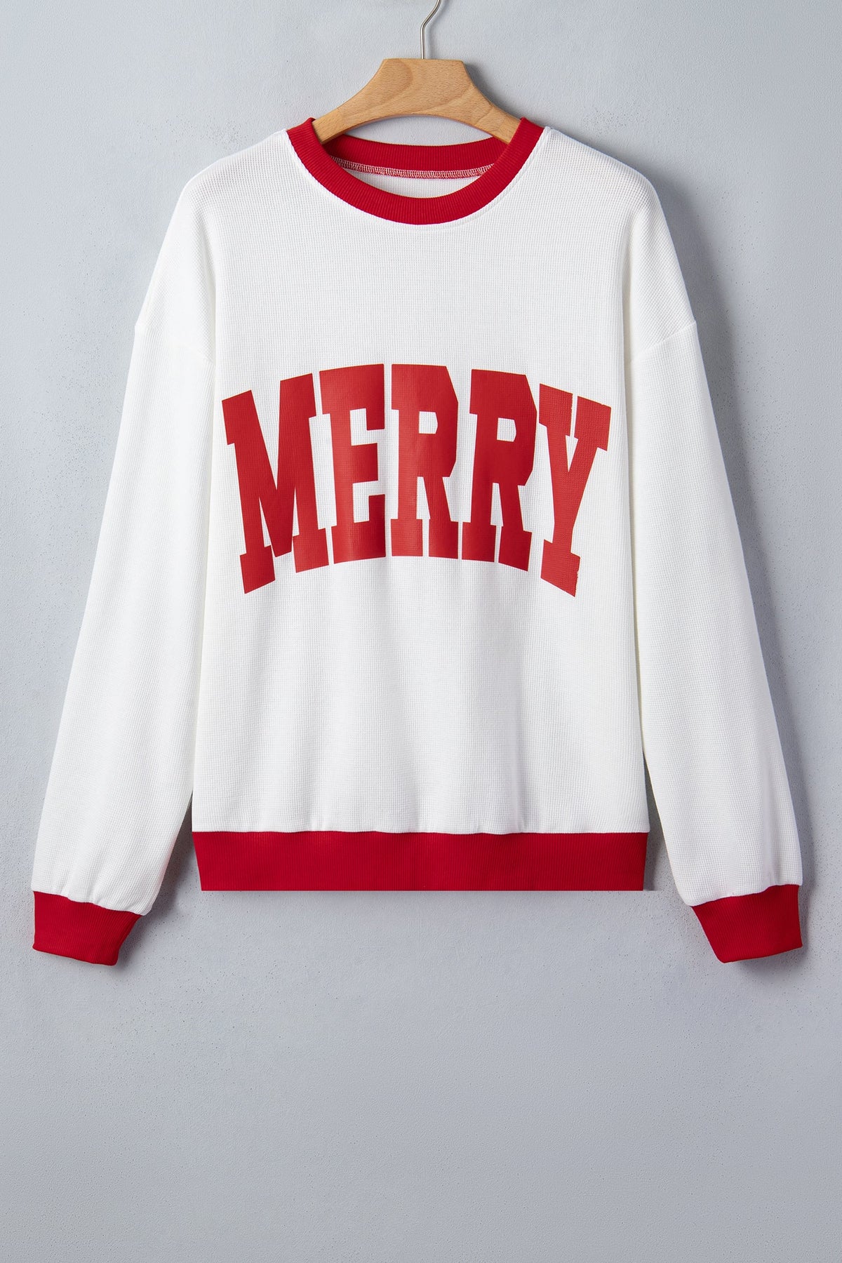 The Merry & Bright Waffle Knit Sweatshirt